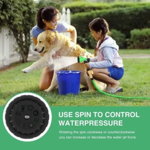 Garden Hose 7 Pattern High Pressure Garden Hose Nozzle Water Spray Gun With Leak Proof 2 Pcs