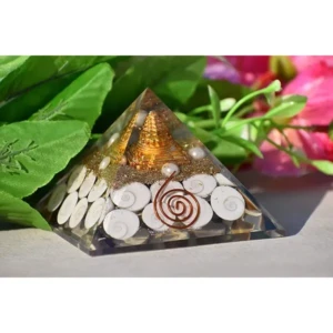 Gomti Chakra Orgonite Pyramid Crystal Healing Reiki Feng Shui Home Office Positive Energy Peace Meditation Metaphysical Spiritual Health Wealth Vastu Correction