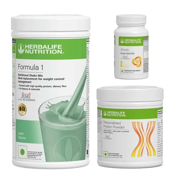 Herbalife Nutrition Shake Mix Paan Flavour Weightloss Package (Formula one Paan shake 500gm, PPP 200gm, Afresh Lemon 50gm) 2