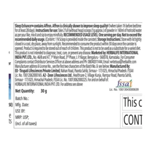 Herbalife Nutrition Sleep Enhance  Hibiscus flavoured Nighttime Drink Mix with Affron Saffron Extract, Caffeine Free, 30Day Supply