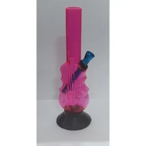 Highly Durable New Guitar Design Glass Bong Smoking Hookah Bongs (Pink)