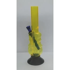 Highly Durable New Guitar Design Glass Bong Smoking Hookah Bongs (Yellow)