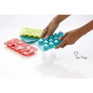 Ice Cube Trays, 3 Pack Large Silicone Ice Cube Tray, Ice Cube Molds, Easy-Release 15-Ice Each Trays Can Makes 45 Ice Cubes, Stackable Flexible, Multi Colour
