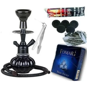 Kharbuza Shaped Glass Black Hookah 8 inch Glass HOOKAH ,BLACK1