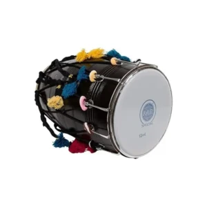 Mango Wooden Punjabi Dhol BLACK Finish Bhangra Dhol With Carry Bag. 1