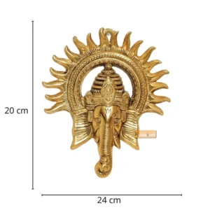 Metal Ganesha ji/Ganpati/Lord Ganesh Statue Idol – Wall Hanging Sculpture – Lucky Feng Shui Wall Decor