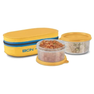 Milton New Bon Bon Lunch Box with 2 Leak-Proof containers ( Yellow )1