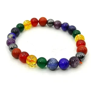 Natural 7 Chakra Gem Stone Stylish Stretchable Bracelet for Reiki, Aura, Chakra & Crystal Healing Men, Women, Girls, Boys 1 StoreEla.com