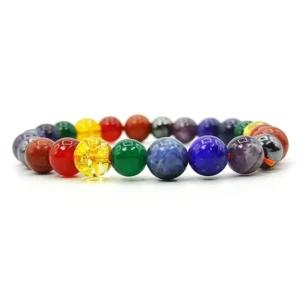 Natural 7 Chakra Gem Stone Stylish Stretchable Bracelet for Reiki, Aura, Chakra & Crystal Healing Men, Women, Girls, Boys