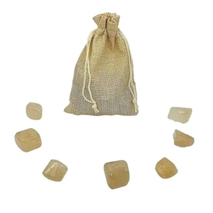 Natural Citrine Pebbles Tumbled Stone for Success in Career, Growth of Business