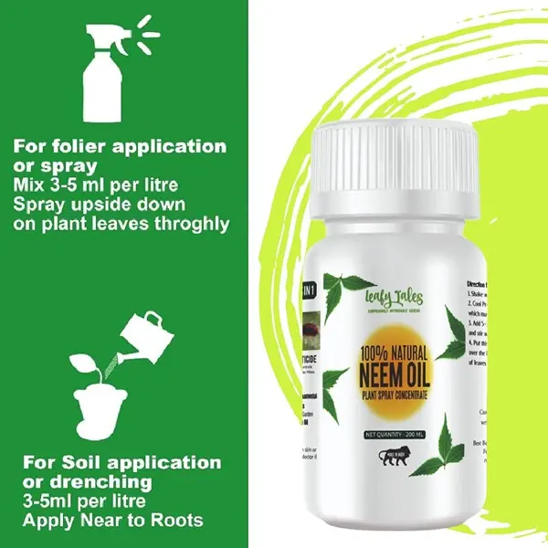 Neem Oil Pure Cold Pressed Water Soluble for Plants for Plant infestation (200 ml concentrate make up to 45 spary bottles) 3