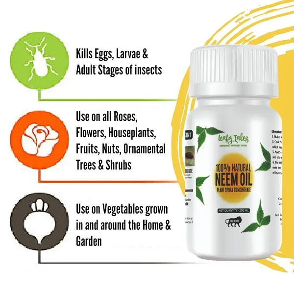 Neem Oil Pure Cold Pressed Water Soluble for Plants for Plant infestation (200 ml concentrate make up to 45 spary bottles) 4