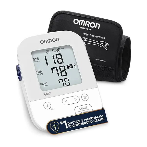 Omron Silver Blood Pressure Monitor, Upper Arm Cuff, Digital Bluetooth Blood Pressure Machine, Storesup To 80 Readings 1