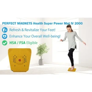 Perfect Magnet Acupressure Health Super Power Mat IV 2000 (30 cm x 30 cm, Yellow)