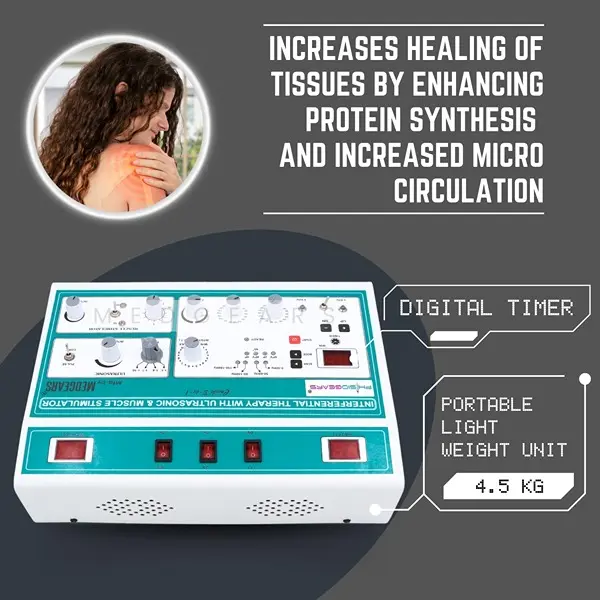 Physio solutions White Electro Therapy Combination Therapy 3 in 1 IFT US MS Combo 4