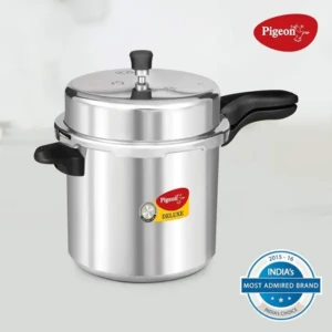 Pigeon 106 Deluxe Aluminium Outer Lid Pressure Cooker, 12 Litres Silver