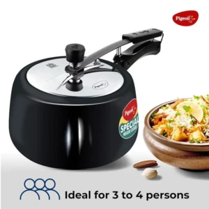 Pigeon 3 Litre Special Plus Hard Anodised Inner Lid Induction Base Pressure Cooker (Black)