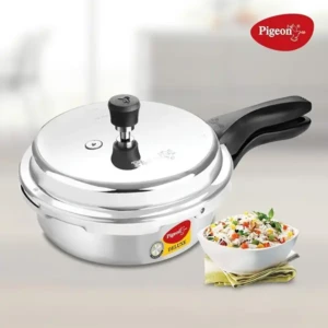 Pigeon Deluxe Aluminium Outer Lid Pressure Cooker without Induction Base, 2 Litres, Silver