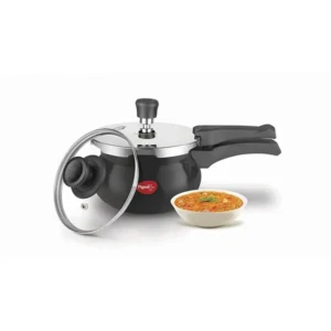 Pigeon Titanium Hard Anodised Aluminium Handi Pressure Cooker, 2 Litres, Black