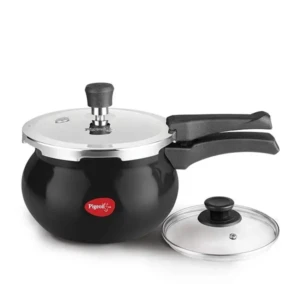 Pigeon Titanium Hard Anodised Aluminium Outer Lid Handi Pressure Cooker, 3 Litres, Black1