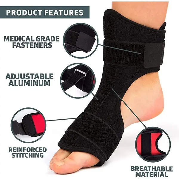Plantar fasciitis night splint foot drop orthotic brace strap and ankle heel ankle arch support pain relief for left and right (1 pc)2