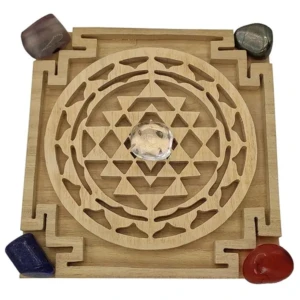 Plus Value Crystal Vastu Grid on Shri Yantra Plate (5 x 5 inch, Multicolour)1 StoreEla.com