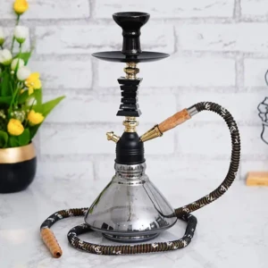 Premium Designer Crystal Black QT 15 Inch Hookah Set