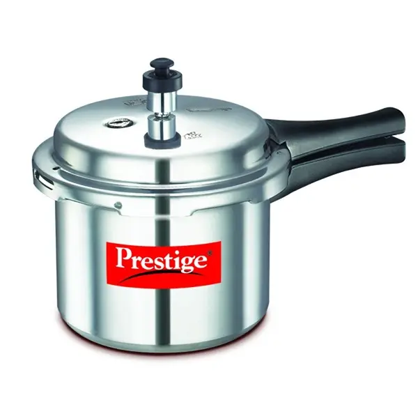 Prestige Popular Aluminium Pressure Cooker, 3 Litres, Silver & Omega Granite Aluminium Kitchen Set, 4-Pieces, Black 2