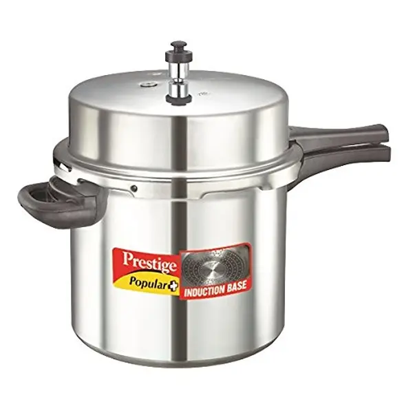 Prestige Popular Plus Induction Base Pressure Cooker, 12 Litres, Outer Lid, Silver, Aluminium1