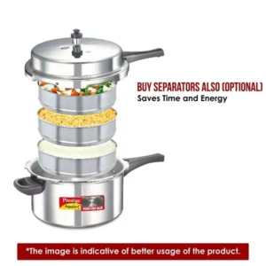 Prestige Popular Plus Induction Base Pressure Cooker, 6.5 Litres, Silver