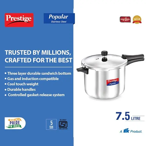 Prestige Stainless Steel Popular 7.5 LTR3