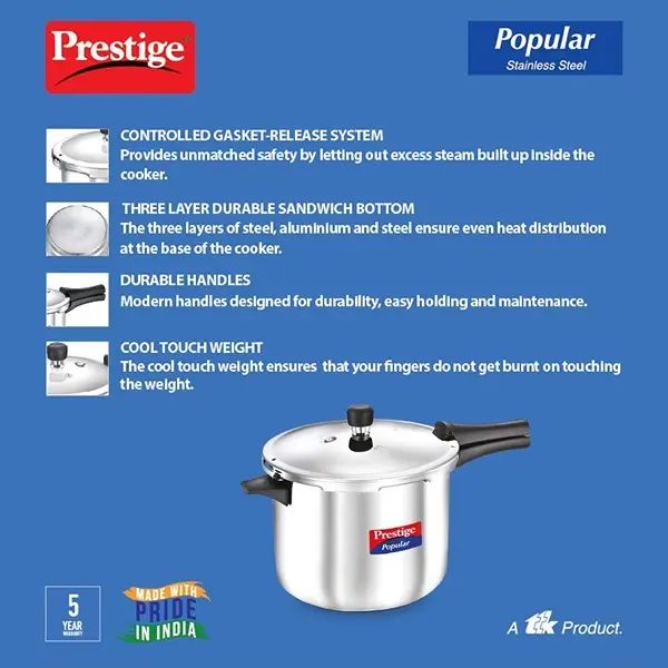 Prestige Stainless Steel Popular 7.5 LTR4