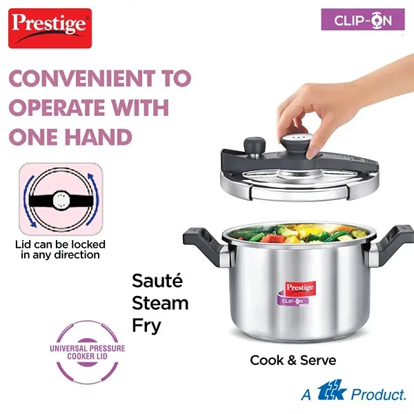 Prestige Svachh Clip-on 5 Litre Stainless Steel Pressure cooker4
