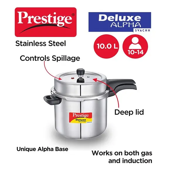 Prestige Svachh Deluxe Alpha 10 Litre Stainless Steel Pressure Cooker2