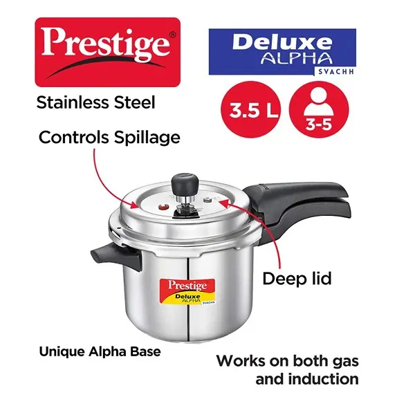 Prestige Svachh Deluxe Alpha 3.5 Litre Stainless Steel Pressure Cooker2