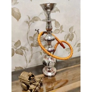 Pure Metal and Brass Work Hand Engraved Meenakari Work Hookah Set Silver Color 1