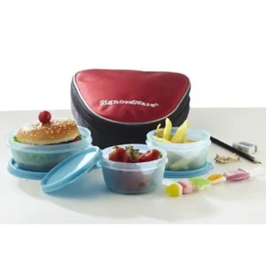 Signoraware Plastic Sleek Lunch with Insulated Bag (Pink)