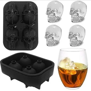 Silicone Skull Ice Tray Four Even Silicone Ice Cube Tray Tools Homemade Icing Cube Mold Creative Ice Making Box1