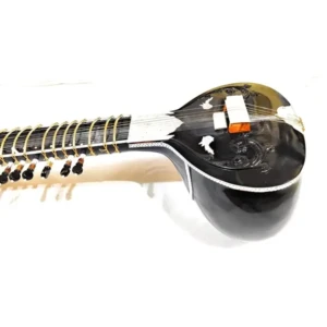 Sitar, Vilayat Khan style black Sitar, With Fiber Case Black Color 1