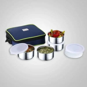 Stainless Steel Lunch Box Set - Twinpack Series 4 Containers (300ml Each) 1