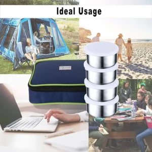 Stainless Steel Lunch Box Set – Twinpack Series 4 Containers (300ml Each)