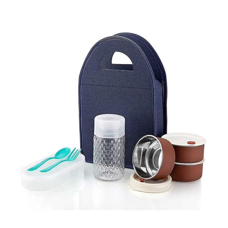 Stainless Steel Lunch Box - Tiffin Box with Bag for Office use, Student, Women, Men, Girls (Multi Color)2