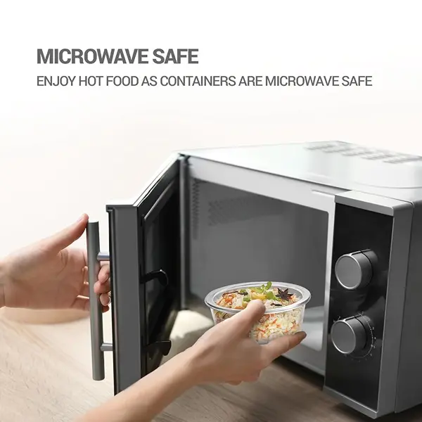 Treo by Milton Borosilicate Glass Lunch Box Set of 3, Clear, 400 ml Each 4