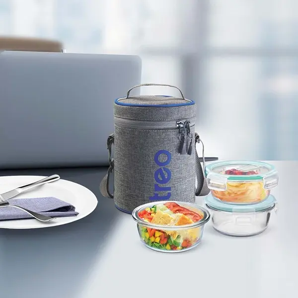 Treo by Milton Borosilicate Glass Lunch Box Set of 3, Clear, 400 ml Each 6