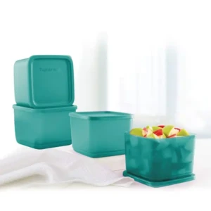 Tupperware Plastic Container With Lid - 1000ml, 4 Pc, Green1