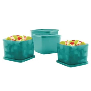 Tupperware Plastic Container With Lid – 1000ml, 4 Pc, Green