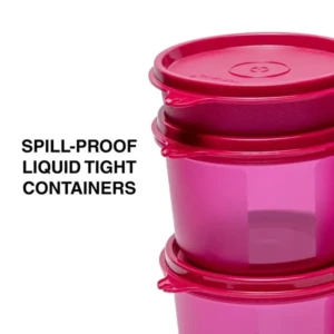 Tupperware Plastic Elegant Lunch Set for Women (Pink)