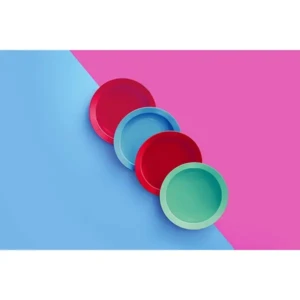 Tupperware Plastic Handy Plate SF4 (Red, Pink, Green, Blue)