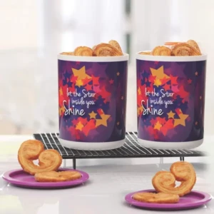 Tupperware Plastic Lentils Storer – 1.25 liters, 2 Pieces, White Purple