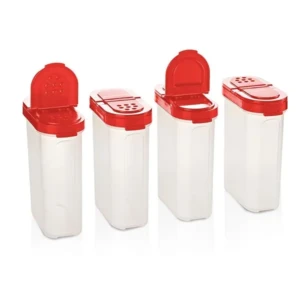 Tupperware Spice Shakers Set of 4 Large Red Seals1